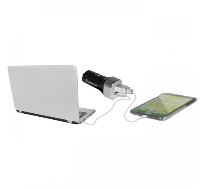 Зарядний пристрій Defender UCG-01 авто, 1 порт USB + TypeC, 5V \/ 5.4A (83569)