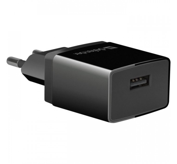 Зарядний пристрій Defender EPA-10 black, 1xUSB, 5V \/ 2.1A (83572)