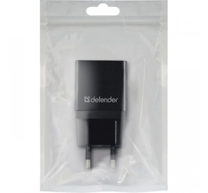 Зарядний пристрій Defender EPA-10 black, 1xUSB, 5V \/ 2.1A (83572)