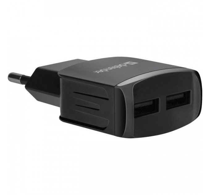 Зарядний пристрій Defender EPA-13 black, 2xUSB, 5V\/2.1A, package (83840)