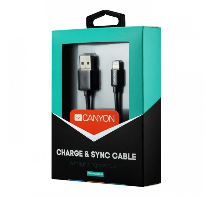 Дата кабель USB 2.0 AM to Lightning 1.0m MFI Black Canyon (CNS-MFICAB01B)
