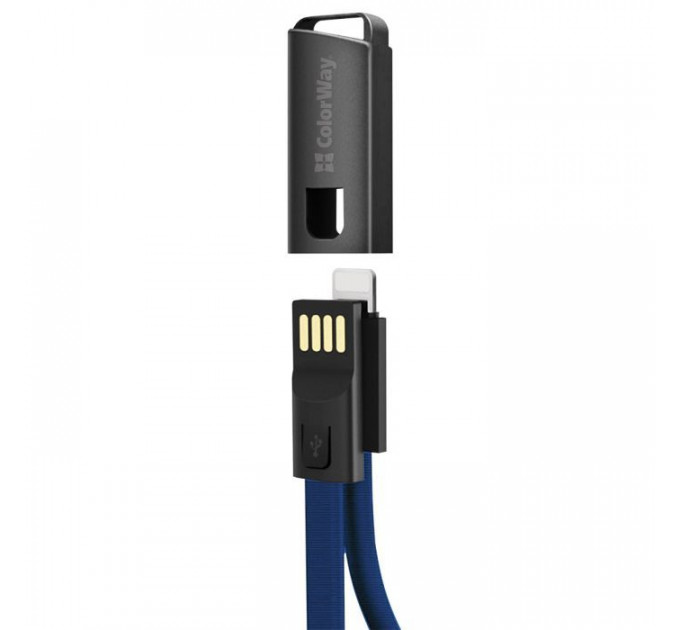 Дата кабель USB 2.0 AM to Lightning 0.22m blue ColorWay (CW-CBUL021-BL)