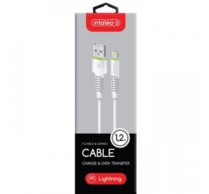 Дата кабеля USB 2.0 AM to Lightning 1.2m CBFLEXL1 white Intaleo (1283126487460)