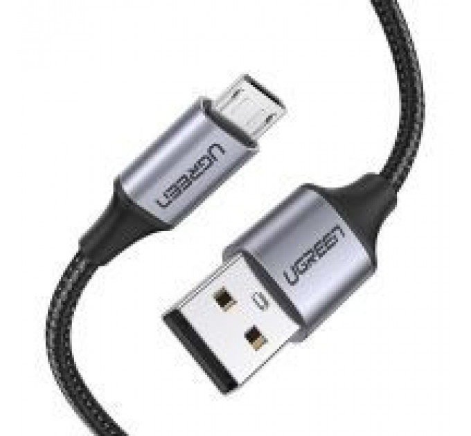 Дата кабеля USB 2.0 AM to Micro 5P 1.0m US290 Aluminum Braid Black Ugreen (60146)