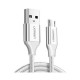 Дата кабель USB 2.0 AM to Micro 5P 1.0m US290 Aluminum Braid White Ugreen (60151)