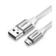Дата кабель USB 2.0 AM to Micro 5P 1.0m US290 Aluminum Braid White Ugreen (60151)