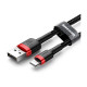 Дата кабель USB 2.0 AM to Lightning 1.0m Cafule Black-Red Baseus (CALKLF-B19)