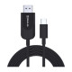 Дата кабель USB 2.0 AM to USB-C 1.0m Leather Premium black-silver REAL-EL (EL123500049)
