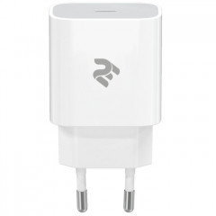 Зарядний пристрій 2E USB-C Wall Charger PD3.0 DC5V\/3A, 20W, white (2E-WC1USBC20W-W)