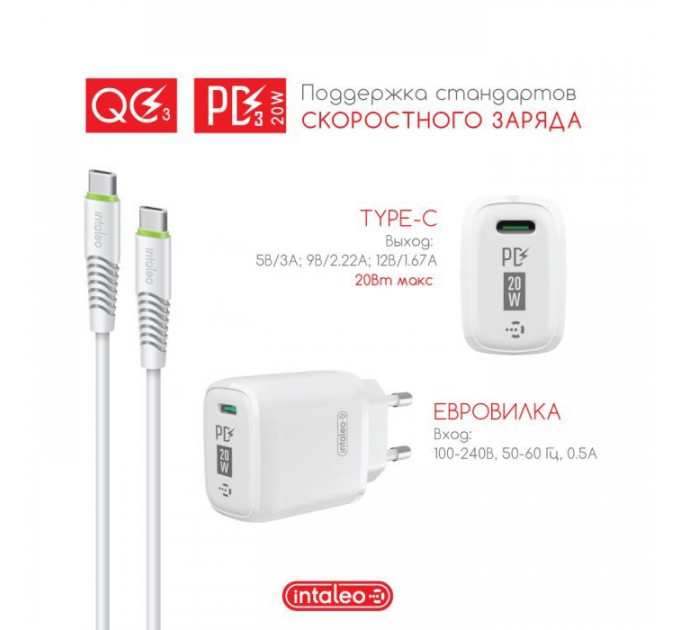 Зарядний пристрій Intaleo TCGQPD120T (1283126509988)