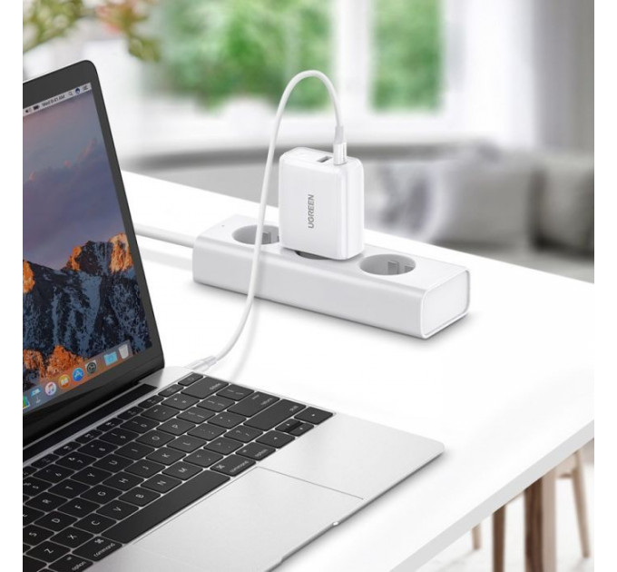 Зарядний пристрій Ugreen CD170 36W USB + Type-C Charger (White) (60468)