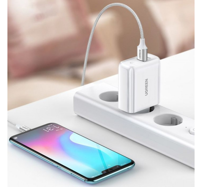 Зарядний пристрій Ugreen CD170 36W USB + Type-C Charger (White) (60468)