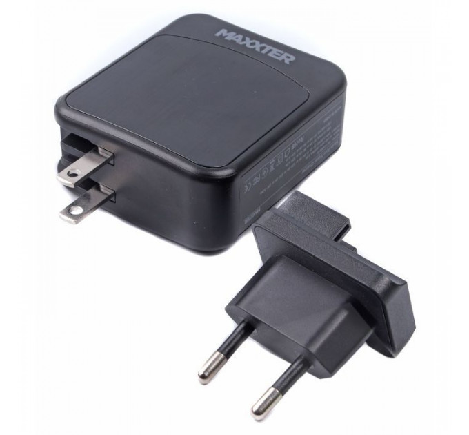 Зарядное устройство Maxxter 1USB-A + 2USB-C (PD 65W+PD 18W + QC 3.0) (WC-PD65W-01)