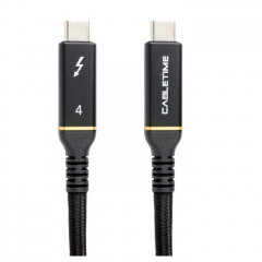 Дата кабель USB-C to USB-C 1.0m USB4 40Gbps, 100W, 20V\/ 5A, 4K\/ 60HZ PowerPlant (CA913299)
