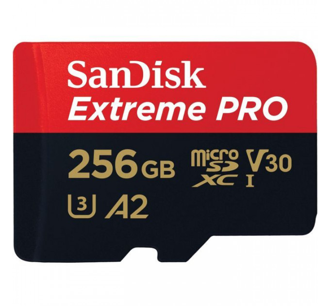 Карта пам/'яті SanDisk 256 GB microSDXC UHS-I U3 Extreme Pro+SD Adapter (SDSQXCD-256G-GN6MA)