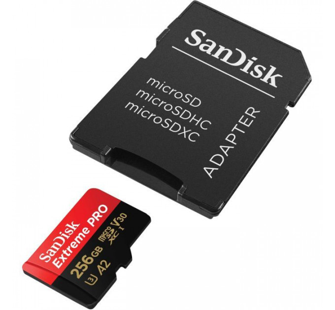 Карта пам/'яті SanDisk 256 GB microSDXC UHS-I U3 Extreme Pro+SD Adapter (SDSQXCD-256G-GN6MA)