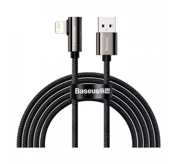 Дата кабеля USB 2.0 AM to Lightning 1.0m CALCS 2.4A 90 Legend Series Elbow Black Baseus (CALCS-01)