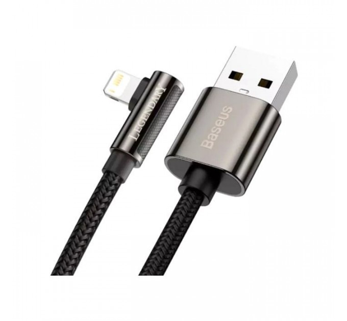 Дата кабель USB 2.0 AM to Lightning 2.0m CALCS 2.4A 90 Legend Series Elbow Black Baseus (CALCS-A01)