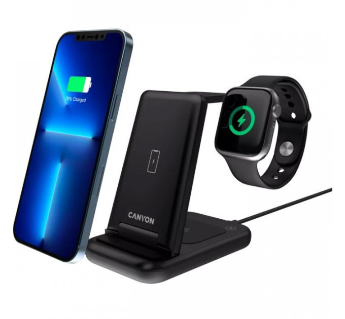 Зарядное устройство для Canyon WS- 304 Foldable 3in1 Wireless charger (CNS-WCS304B)