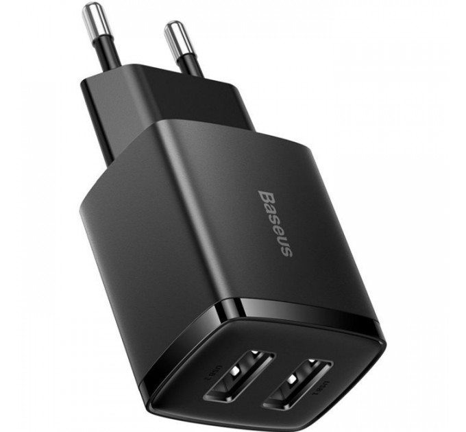 Зарядний пристрій Baseus Compact Charger 2U Black (CCXJ010201)