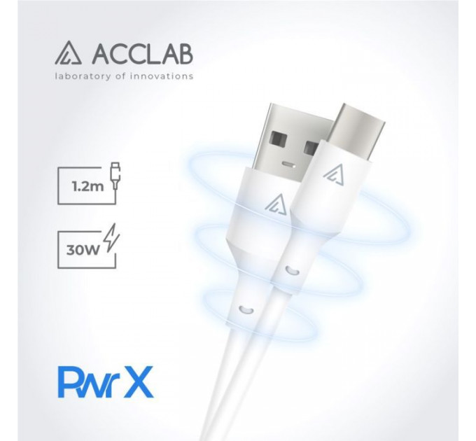 Дата кабеля USB 2.0 AM to Type-C 1.2m PwrX 30W ACCLAB (1283126559532)