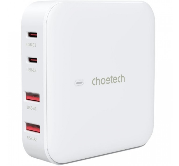 Зарядное устройство для Choetech GaN 2 USB-A \/ 2 USB-C 100W QC3.0\/PD\/PPS (PD8008-EU-WH)