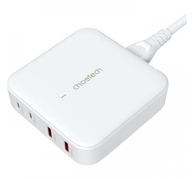 Зарядное устройство для Choetech GaN 2 USB-A \/ 2 USB-C 100W QC3.0\/PD\/PPS (PD8008-EU-WH)