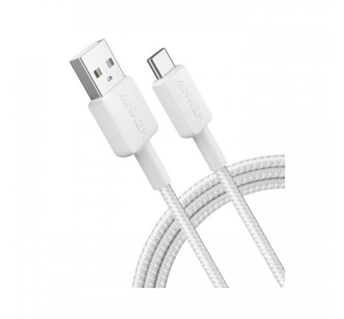 Дата кабеля USB 2.0 AM to Type-C 1.8m 322 White Anker (A81H6H21)