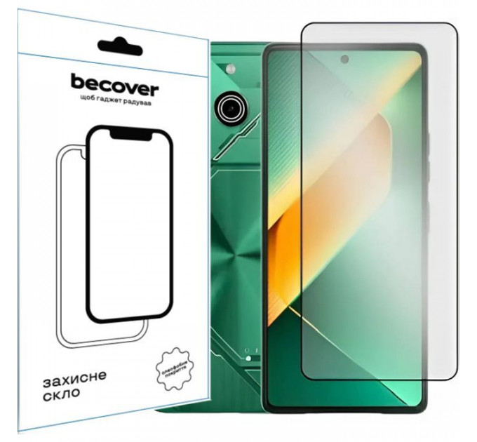 Скло захисне BeCover Tecno POVA 6 Neo (LI6) 6.78\" Black (711581)