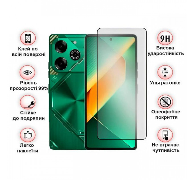 Скло захисне BeCover Tecno POVA 6 Neo (LI6) 6.78\" Black (711581)