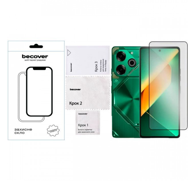 Скло захисне BeCover Tecno POVA 6 Neo (LI6) 6.78\" Black (711581)