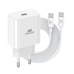 Зарядний пристрій RivaCase 1xUSB Type-C PD 20 Вт кабель Type-C white (PS4101 WD4 (White))