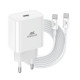Зарядний пристрій RivaCase 1xUSB Type-C PD 20 Вт кабель Type-C white (PS4101 WD4 (White))