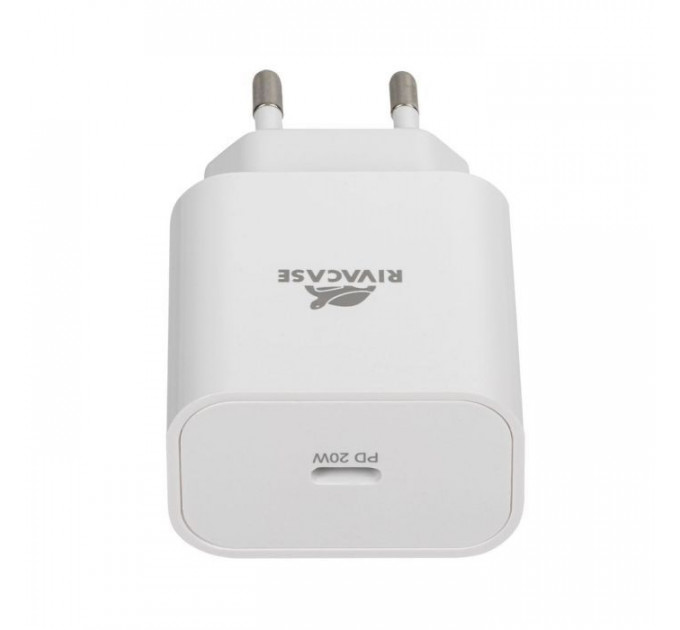 Зарядний пристрій RivaCase 1xUSB Type-C PD 20 Вт кабель Type-C white (PS4101 WD4 (White))