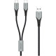Дата кабель USB 2.0 AM to 2хUSB-C M 1.0m 2.4А 480Mbps Aluminum VENTION (CQOHF)