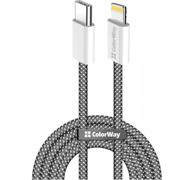 Дата кабель USB-C to Lightning 1.0m 27W black ColorWay (CW-CBPDCL061-BK)