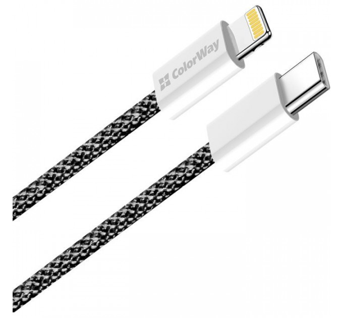 Дата кабель USB-C to Lightning 1.0m 27W black ColorWay (CW-CBPDCL061-BK)