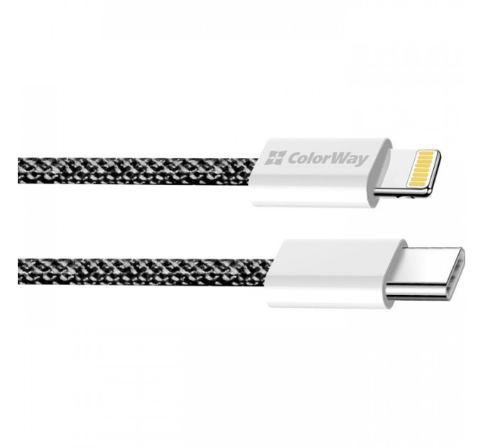 Дата кабель USB-C to Lightning 1.0m 27W black ColorWay (CW-CBPDCL061-BK)