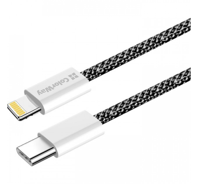 Дата кабель USB-C to Lightning 1.0m 27W black ColorWay (CW-CBPDCL061-BK)