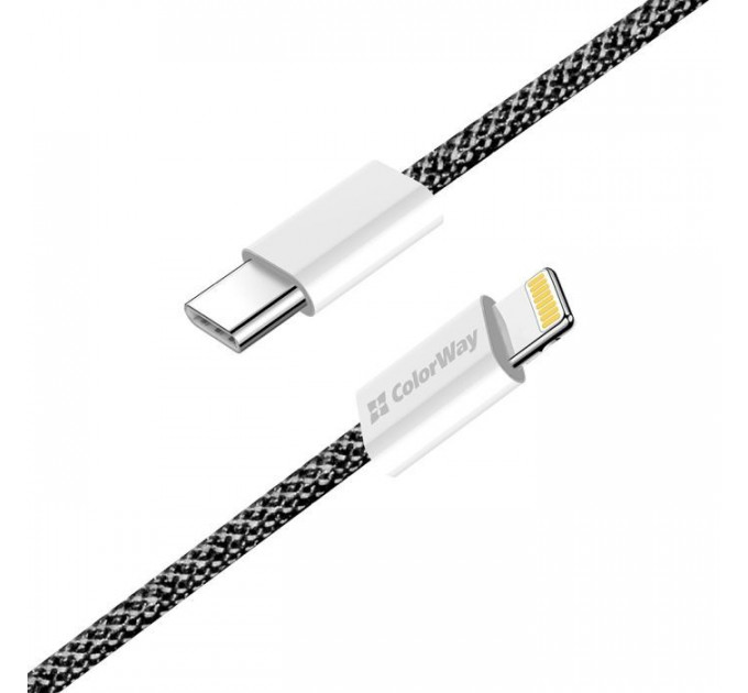 Дата кабель USB-C to Lightning 1.0m 27W black ColorWay (CW-CBPDCL061-BK)
