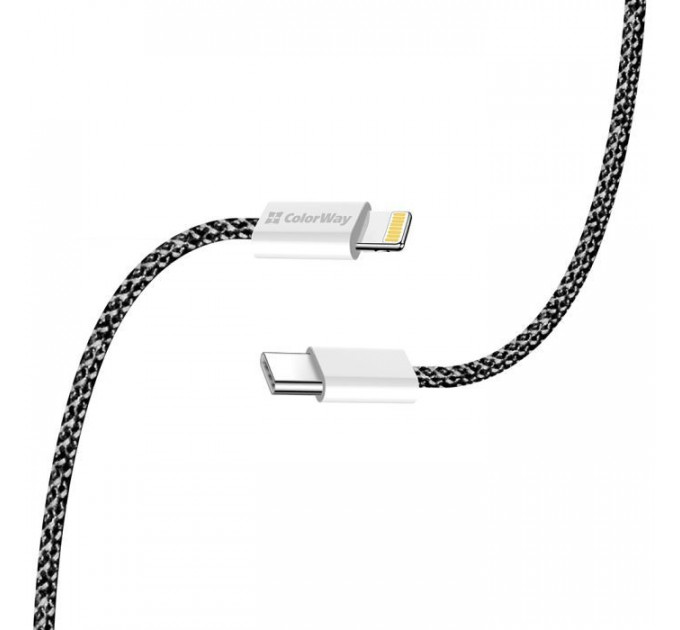 Дата кабель USB-C to Lightning 1.0m 27W black ColorWay (CW-CBPDCL061-BK)