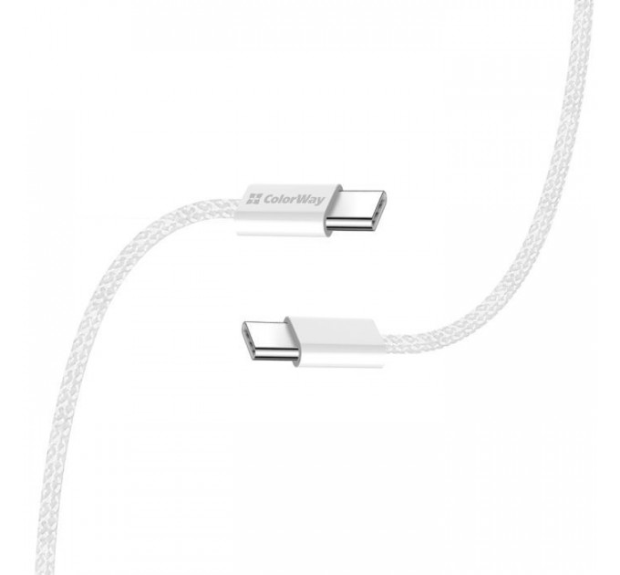 Дата кабель USB-C to USB-C 1.0m 60W 3.0А grey ColorWay (CW-CBPDCC061-GR)