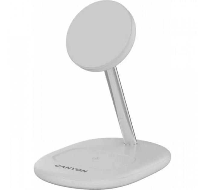 Зарядное устройство Canyon Wireless Charger WCS-205 15W Qi2 2in1 White (CNS-WCS205W)