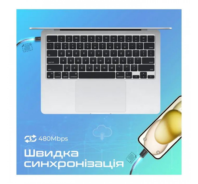 Дата кабель USB-C to USB-C 1.2m Promate (ecoline-cc120.black)