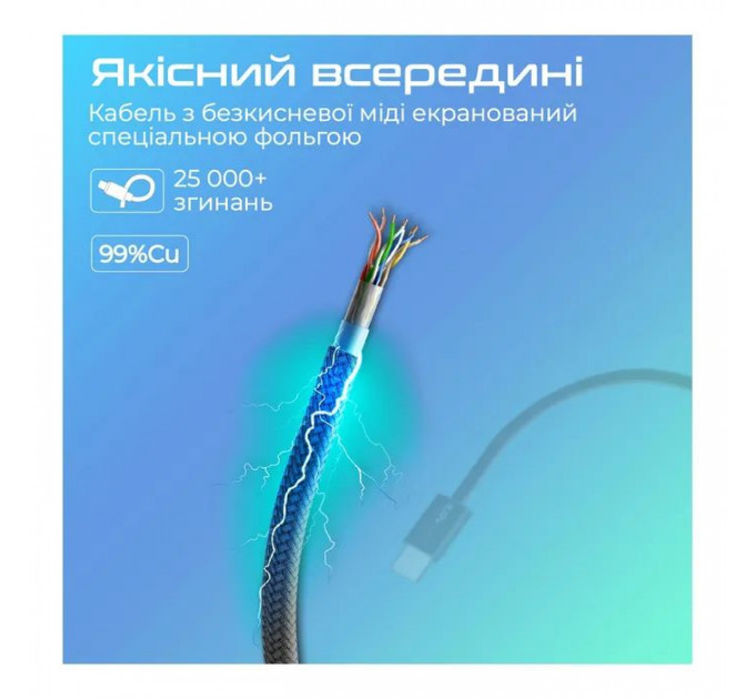 Дата кабель USB-C to USB-C 1.2m Promate (ecoline-cc120.black)