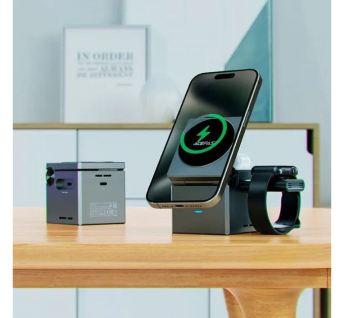 Зарядное устройство для Acefast Wireless QI 3in1 15W E18 Rubik/'/'s (6974316282884)