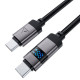 Дата кабель USB-C to USB-C 1.2m 60W digital display C15-03 Black Acefast (6974316283720)