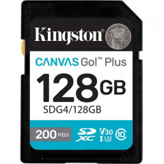 Карта пам/'яті Kingston 128GB SDXC сlass 10 UHS-I U3 V30 Canvas Go Plus G4 (SDG4\/128GB)