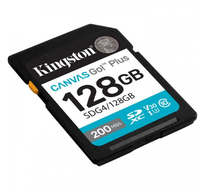 Карта пам/'яті Kingston 128GB SDXC сlass 10 UHS-I U3 V30 Canvas Go Plus G4 (SDG4\/128GB)
