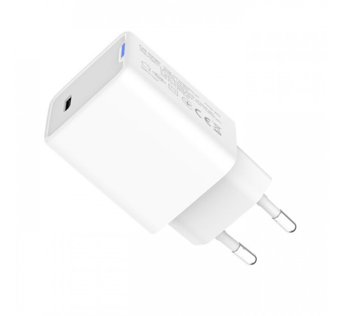 Зарядний пристрій ColorWay GaN Mini 65W PD Port PPS USB-C white (CW-CHS049PD-WT)